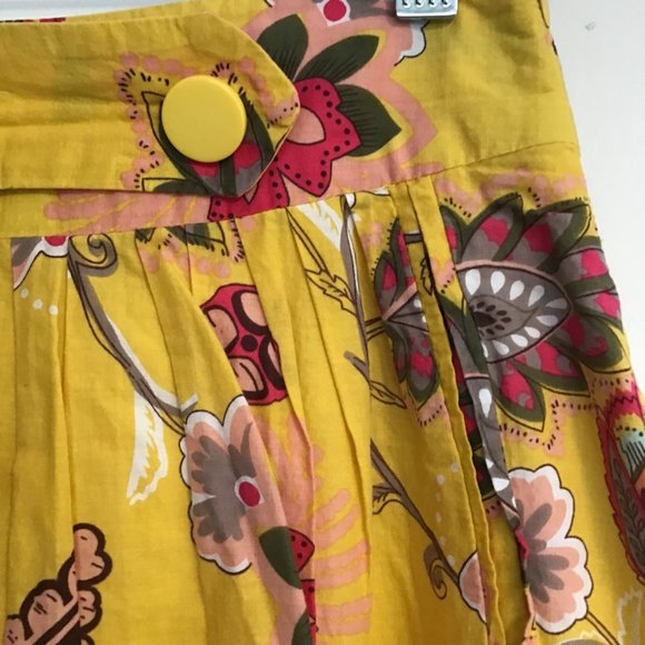 FOREVER 21 Boho Yellow Leaf Pattern Circle Skirt - Picture 4 of 8